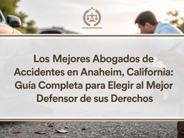 Los Mejores Abogados de Accidentes en Anaheim, California: Guía Completa para Elegir al Mejor Defensor de sus Derechos