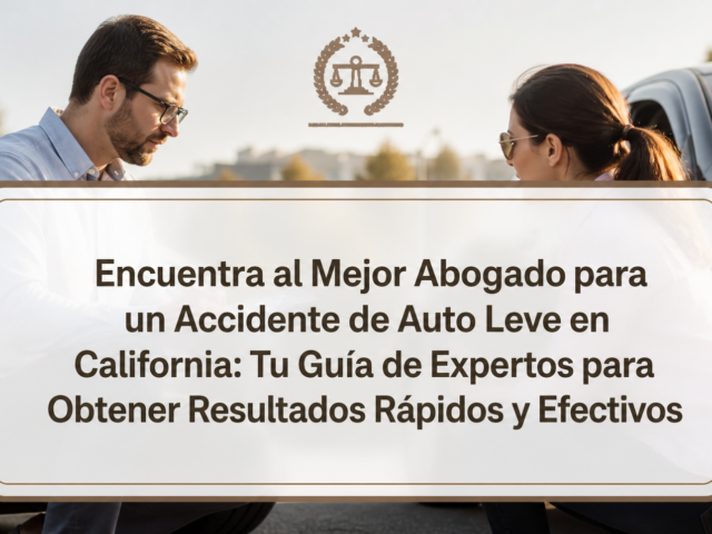 Encuentra al Mejor Abogado para un Accidente de Auto Leve en California: Tu Guía de Expertos para Obtener Resultados Rápidos y Efectivos
